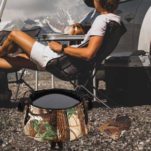Lavabo De Cubo Plegable Para Acampar De Camuflaje Para Pesca