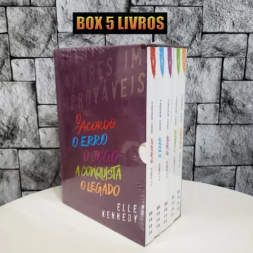 Box Amores Improváveis - Série Completa ( Coleção 5 Livros ) ( Novo /  Lacrado ) - Elle Kennedy - Editora Paralela - O Acordo , Erro , Jogo ,  Conquista , Legado