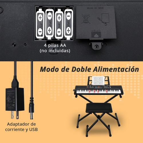 Piano Teclado Musical Para Principiantes 61 Teclas Con Atril