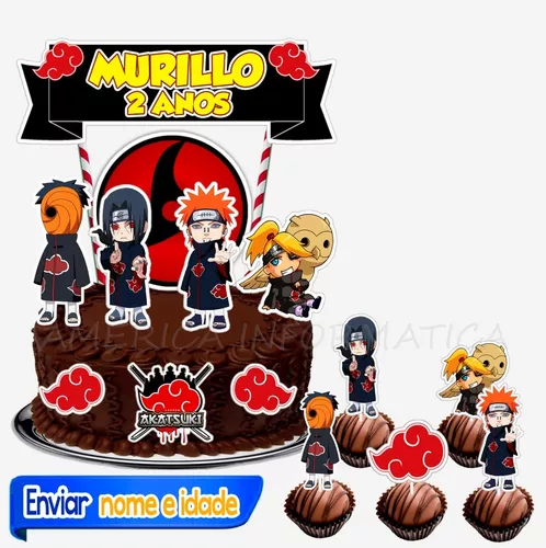 Topo de bolo - Naruto  Bolo naruto, Festa naruto decoração, Festa