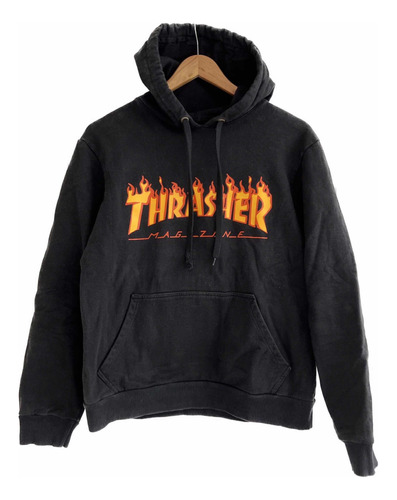 Buzo Hoodie Thrasher Flame Frisa Gruesa Canguro Skater