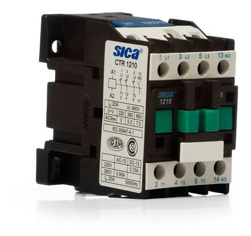 Contactor Sica 12 Amper 1 Contacto Normalmente Abierto 24v