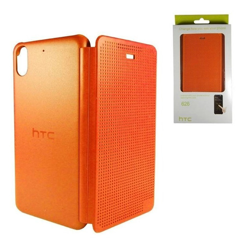 Htc Desire 626 626s Funda Flip Dot View Naranja Original