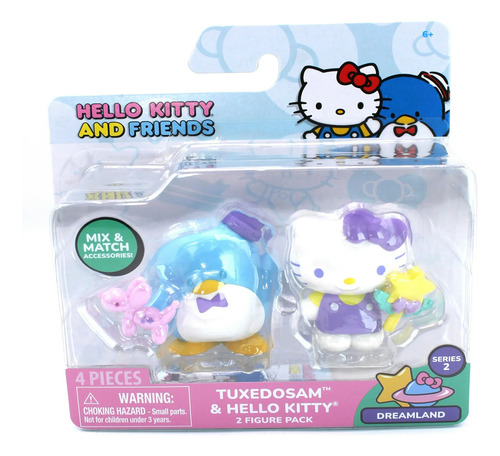Figura Hello Kitty Y Tuxedosam Set Globo Poodle 5cm Original