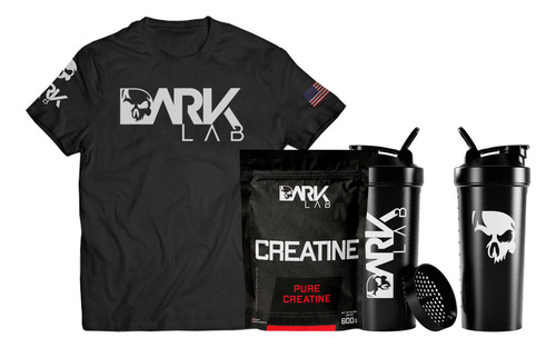 Creatina Pura 600g + Camiseta M + Coqueteleira 700ml Sabor Sem Sabor