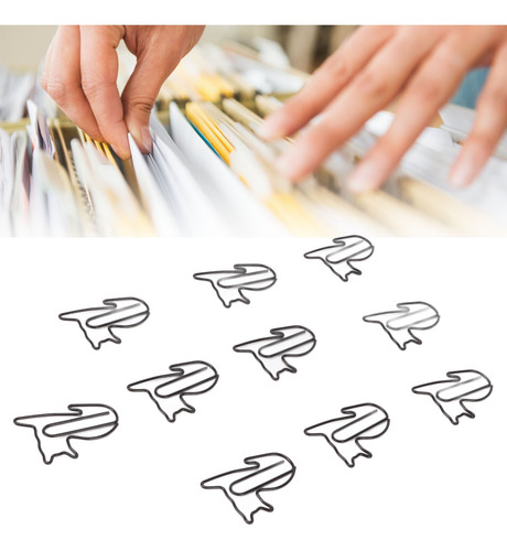 Clips Metálicos Para Papel, 100 Unidades, Con Forma De Gato,