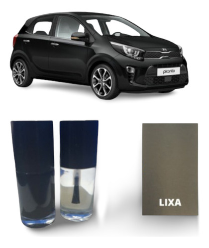 Tinta Tira Risco Automotivo Reparo Kia Picanto Preto Galaxia