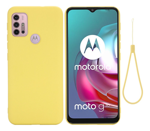 Funda De Silicona Líquida Amarilla Para Motorola Moto G30/g1