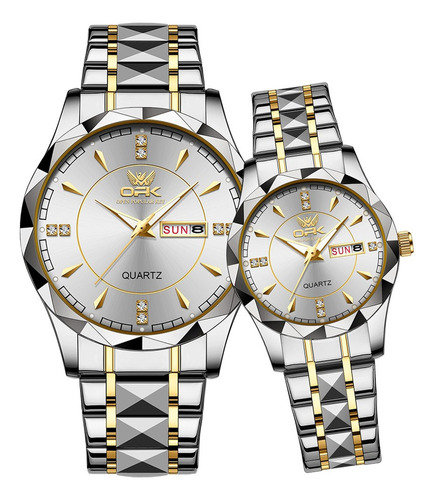 Duo Pareja Relojes Caballero Mujer Dama Cuarzo Moda Opk 8151