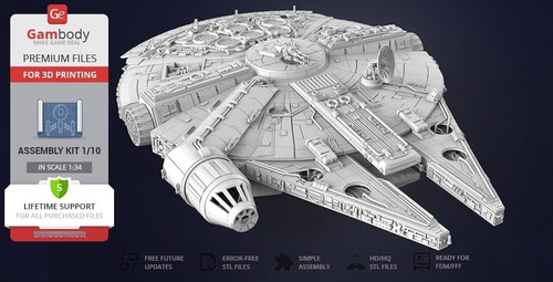  Archivo Stl Impresión 3d - Star Wars Millenium Falcon
