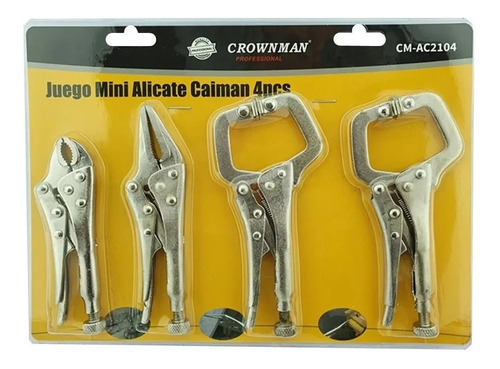 Juego Mini Alicate Caiman 4pcs Crownman Cm-ac2104