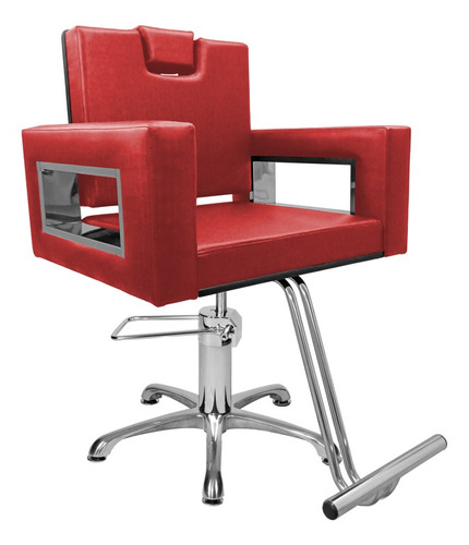 Cadeira De Cabeleireiro Moderna Inox Fixa Base Estrela