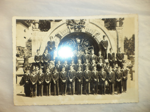 Vtg (c. 1950) Foto Estudiantes En Panteón Francés Puebla