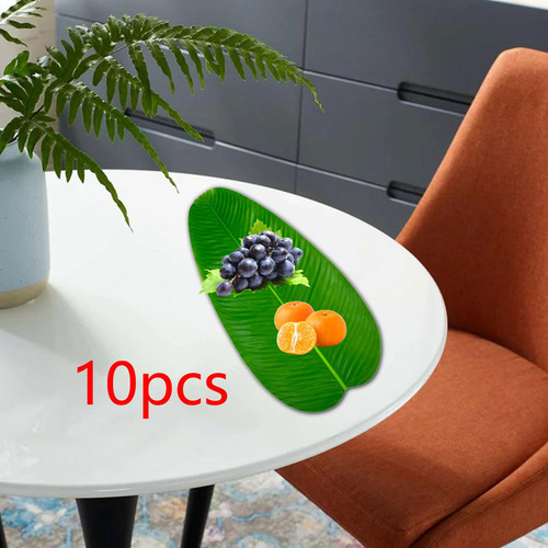 Mantel De Mesa Artificial Con Forma De Hoja De Plátano, 10 U