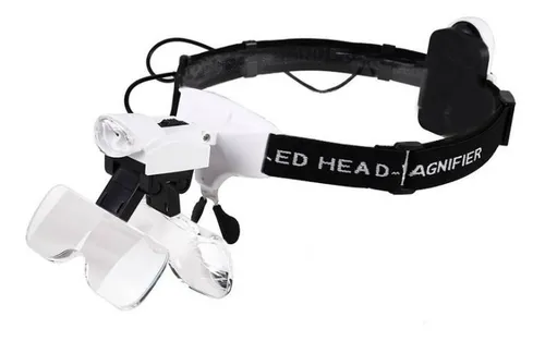 comprar Lupa Óculos Cabeça Profissional 2 Leds Estética Eletrônica