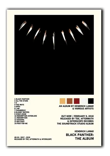 comprar Cuadros Decorativos Kendrick Lamar Álbum Music Tracklist