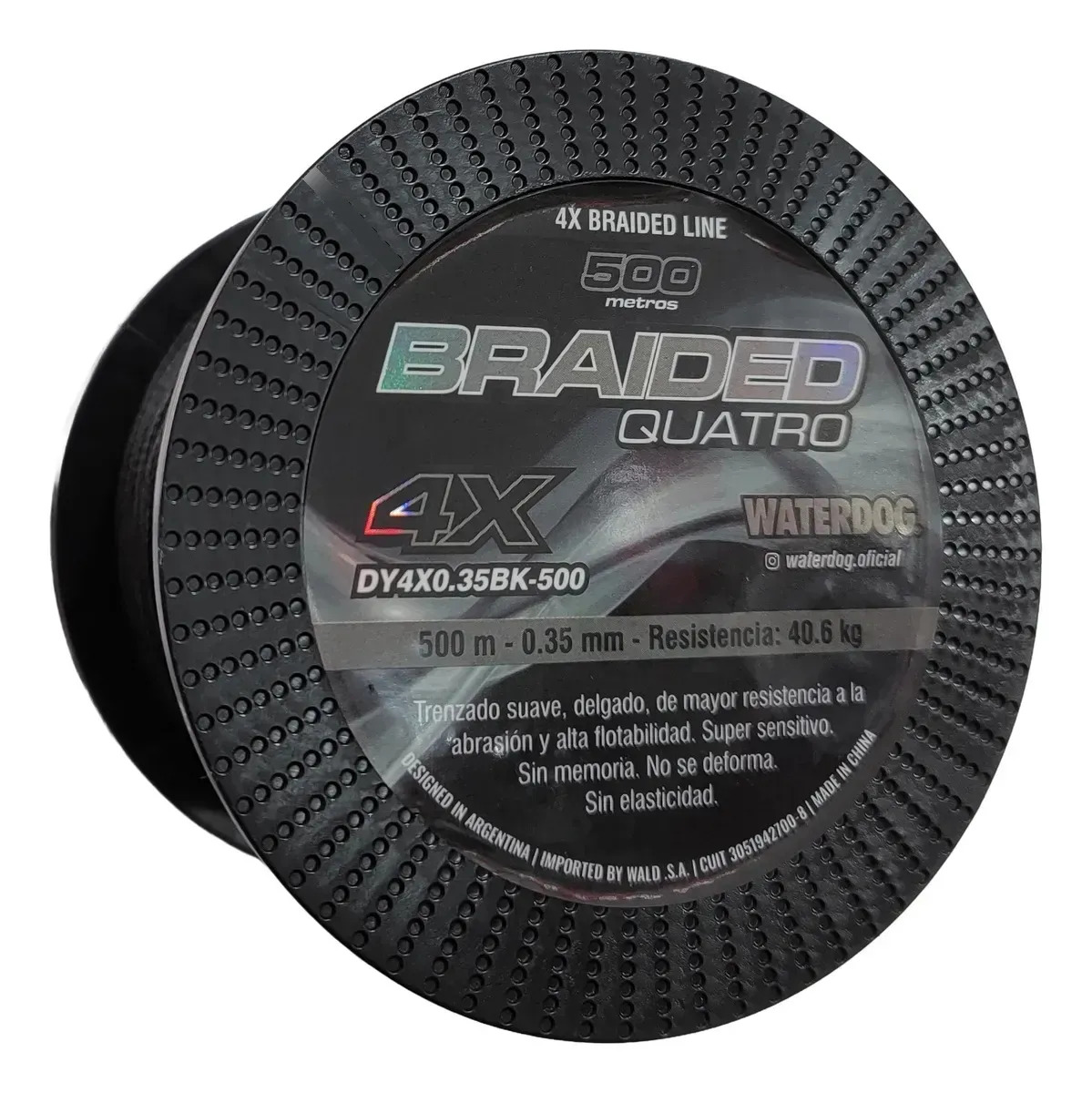 Multifilamento Waterdog Braided Quatro 0.12mm 500m 9.6kg Negro