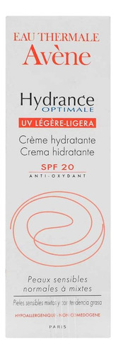 Crema Avene Hidratante Optima Uv Ligera 40ml Tipo de piel Sensible