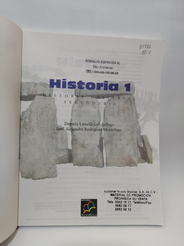 Historia I Secundaria Federico Navarrete (Usado)