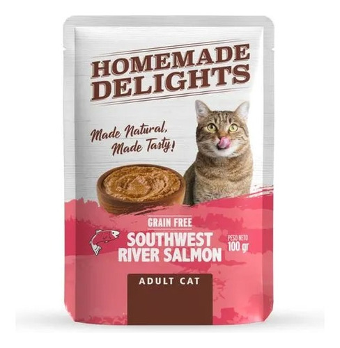 Alimento Humedo Homemade Delights Gato Adulto Salmon X 6 