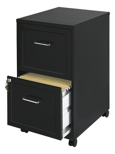 Archivero Metalico Hirsh 2 Gavetas Carta2 Llaves Con Ruedas