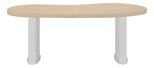 Mesa Para Escritório 200cm Tamburato Curves Carvalho Branco