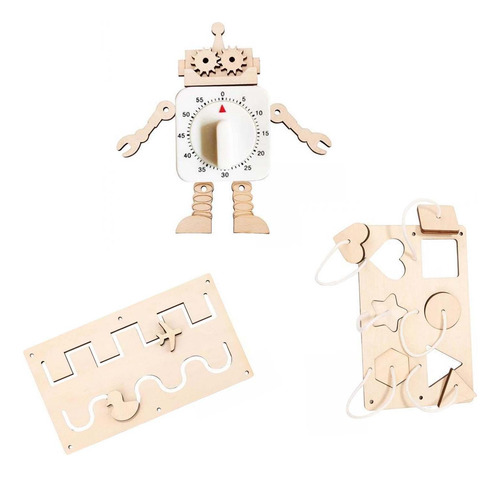 Tablero Ocupado Montessori De 3 Uds., Accesorios De