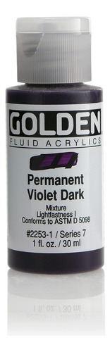 Golden Pintura Acrílica Fluida, 1 Onza Permanente Violeta Os