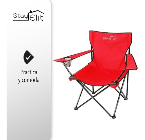 Imagen 3 de 5 de Silla Plegable Playa Camping Incluye Funda Y Portavaso
