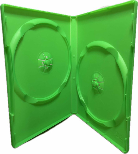 Caja Estuche Dvd O Cd Doble Dos Discos Gruesa 14mm Verde