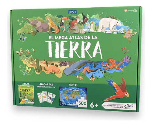 El Mega Atlas De La Tierra - 40 Cartas - Puzle 500 Piezas