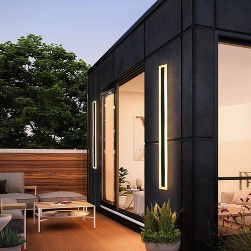 Luz Foco Aplique Para Pared Led Exterior Blanco Calido 80cm
