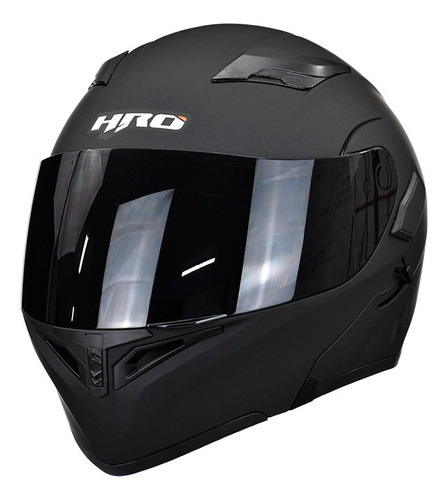 Casco Abatible Hro Con Luz Led 3400 Negro Mate Moteros