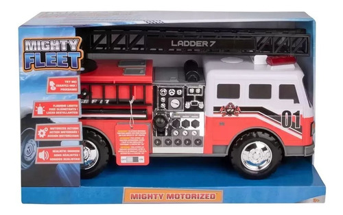 Camion Bombero 40 Cm Luz Sonido Mighty Fleet Jretro