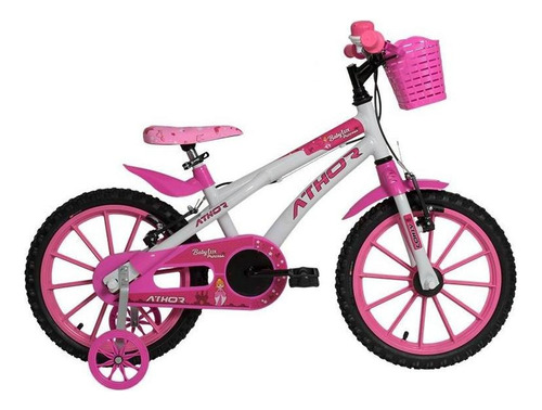 Bicicleta Infantil Aro 16 Athor Baby Lux Princess Feminina Cor Rosa