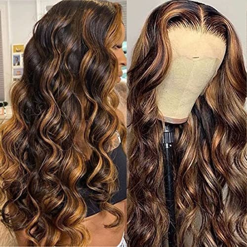 Unice Marrón Oscuro Balayage Body Wave 13x4 Cordón 2smxh