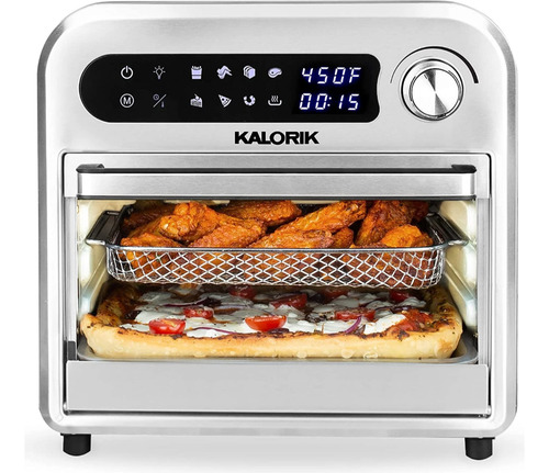 Freidora De Aire Y Horno 5 En 1 Digital Kalorik 12lt 4 Accs. Plateado