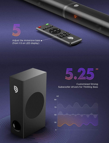 Cornetas Barra Sonido Subwoofer 2.1 Bluetooth Hdmi Usb 190w