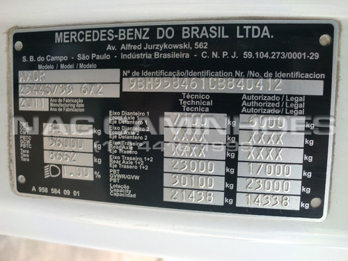 Imagem 10 de 15 de Mb Axor 2544 Ano 2011/2012