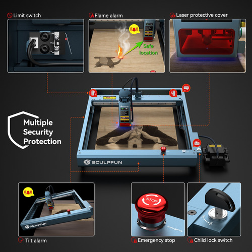 Sculpfun Sf-a9 40w Cortador Y Grabador Láser Con Accesorios