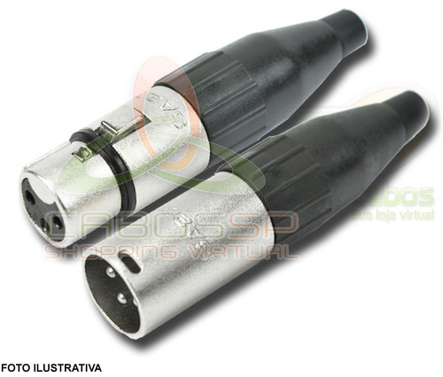 Imagem 4 de 6 de Kit 10 Conectores Xlr Macho/femea Canon Santo Angelo Sa2x