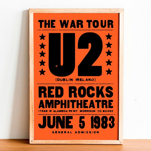 U2 Retro Rock Vintage Cuadro Nordico Marco Box A 3 Varios 