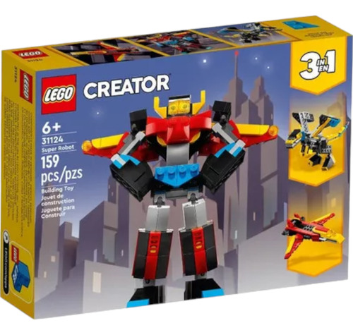 Lego Creator 3 En 1 Super Robot Mecha Avion 159 Pzs 31124