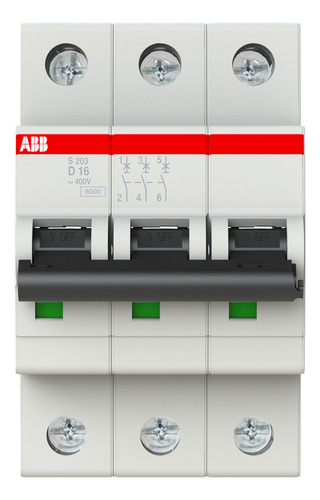 Interruptor Termomagnetico Abb Tripolar 16a 6ka Curva D