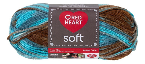 Estambre Coats Acrílico Suave Multicolor Soft Yarn Red Heart Color Waterscape 9935