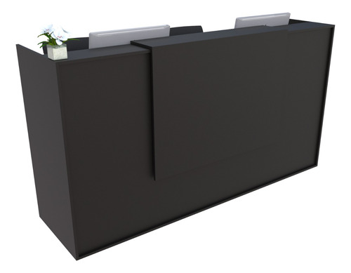 Balcão Recepção Caixa 169cm Preto - Linha Premium - Mod 2.1