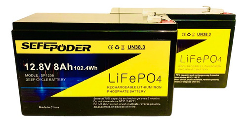 Batería De Ciclo Profundo, Litio Lifepo4, De 12v, 8ah