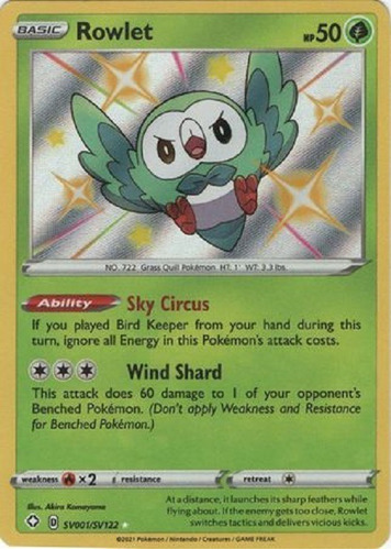 Rowlet Sv1/sv122 Shiny Raro Pokemon Tcg