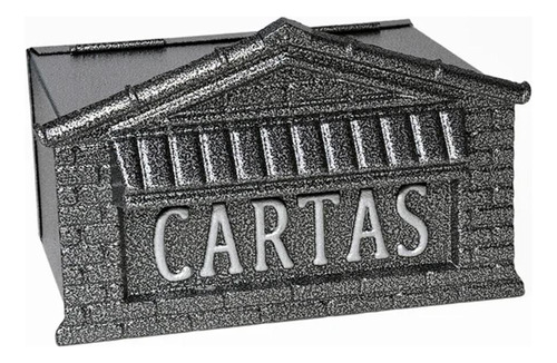 Caixa Correio Metalúrgica Muro Alumínio Preto Prata 15x20cm