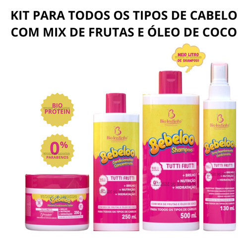 Kit Capilar Bebeloo Tutti Frutti Nutrição Cabelos Saudáveis!